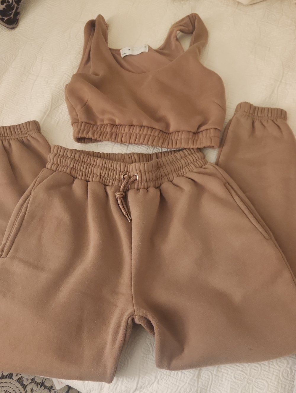 Kids Cozy Elastic-Waist Jogger Shorts - Brown